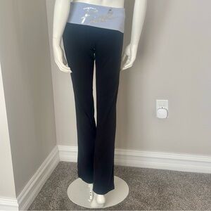 Victoria's Secret Pink Brand Black Yoga Pants with Silver Logo